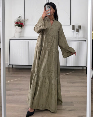 Robe brodée en coton