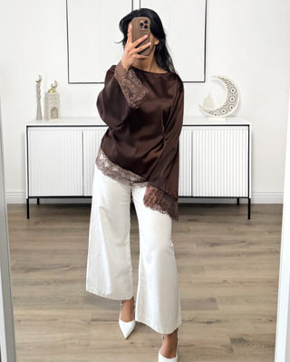 Blouse Satin dentelle