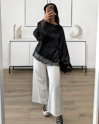 Blouse Satin dentelle