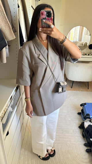 Blazer croisé Tara manches courtes