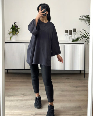 Tshirt oversize en coton gris foncé